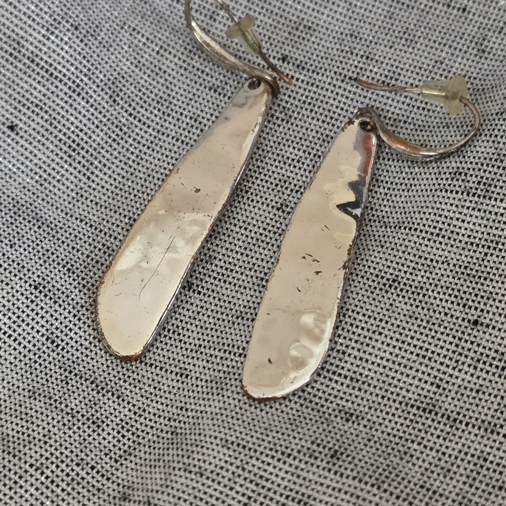 Robert Lee Morris SOHO Silver Plated Turquoise Dangle Pierced Earrings